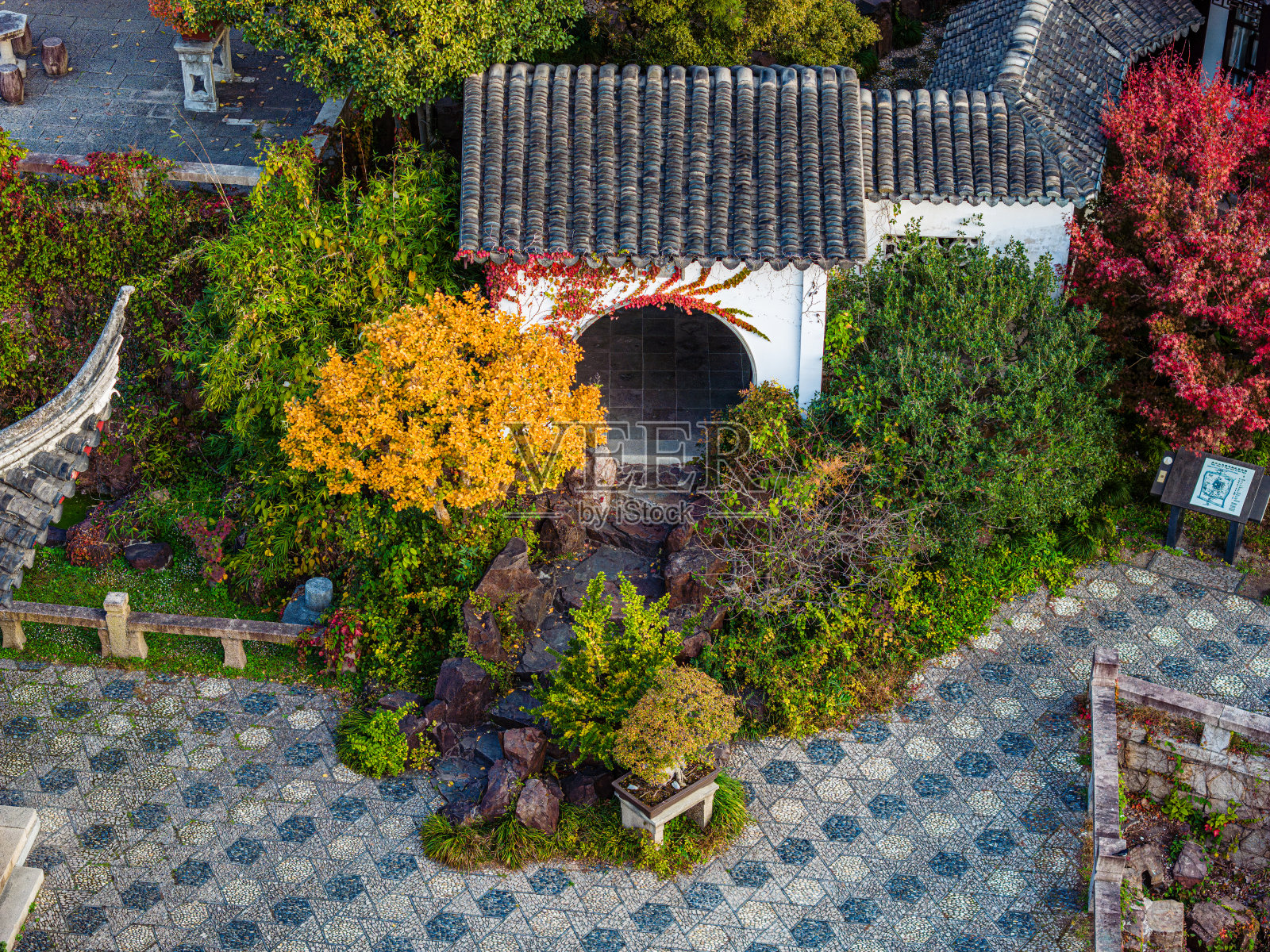 中国传统古典建筑的航空摄影照片摄影图片