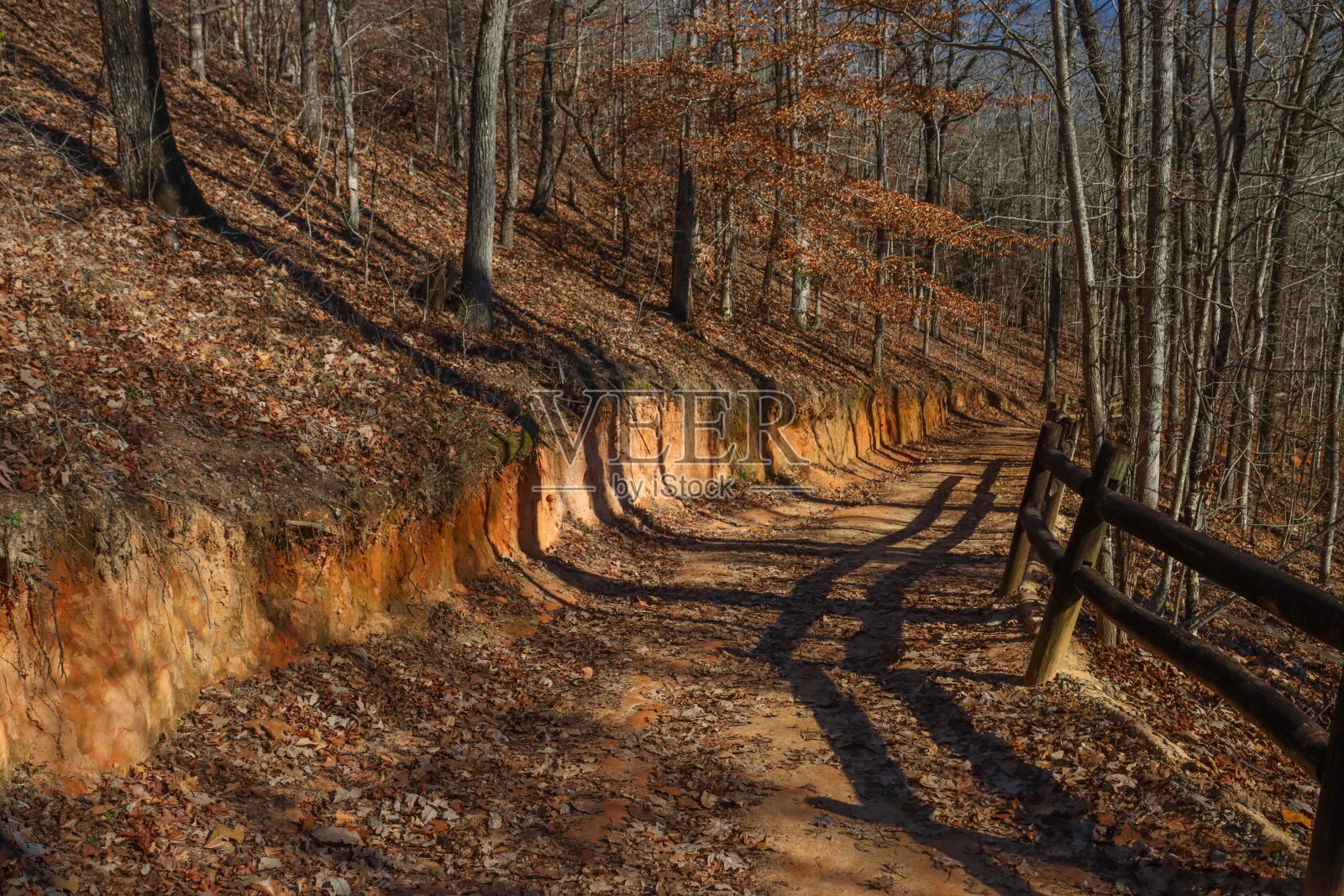 弯道周围的大沟渠照片摄影图片