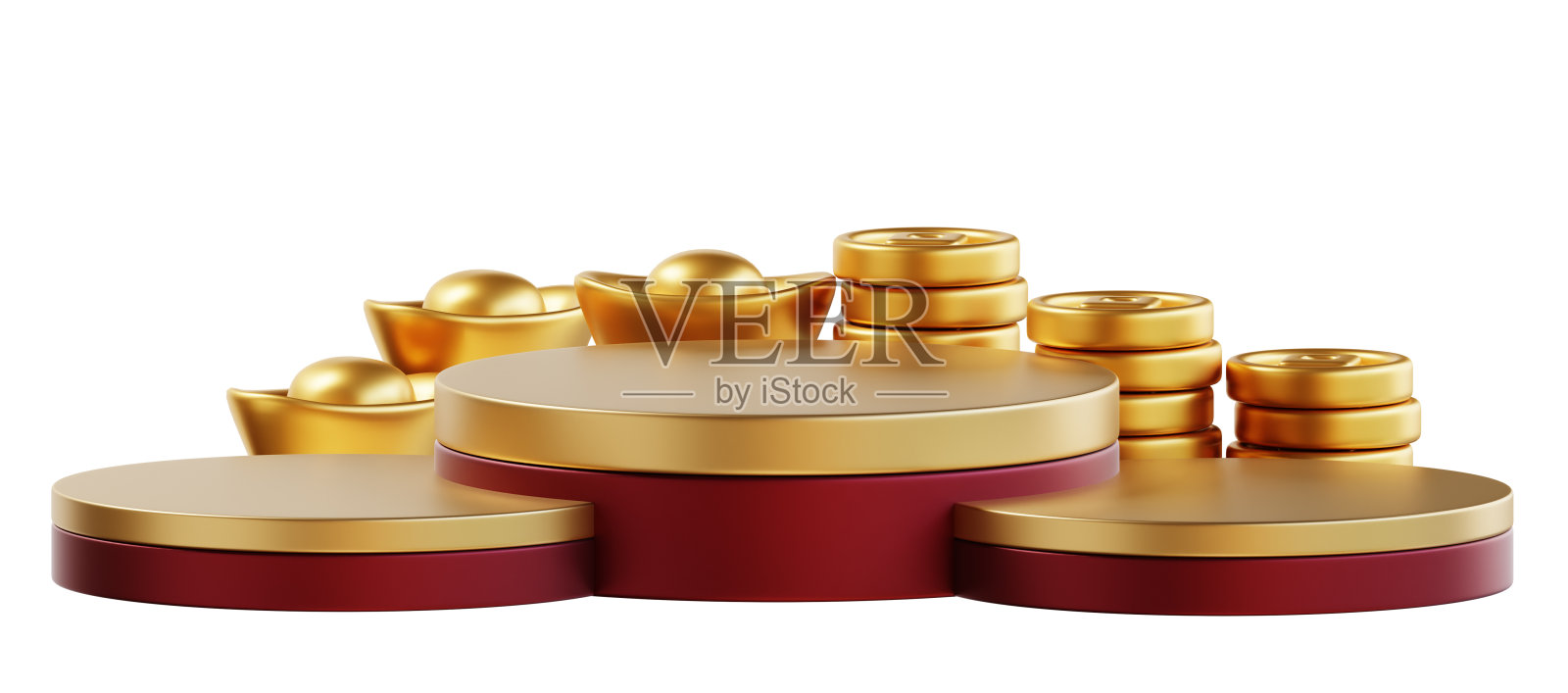 祝新年财运亨通，岁钱金元。3D元素亚洲节日的横幅，海报，传单，贺卡。三维渲染照片摄影图片