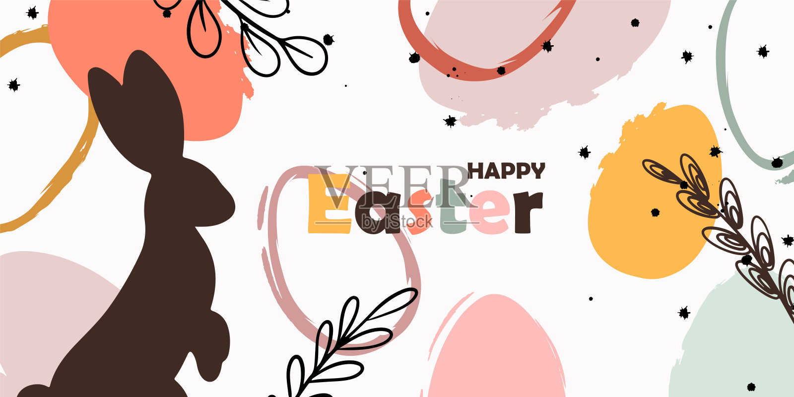 复活节快乐横幅插画图片素材