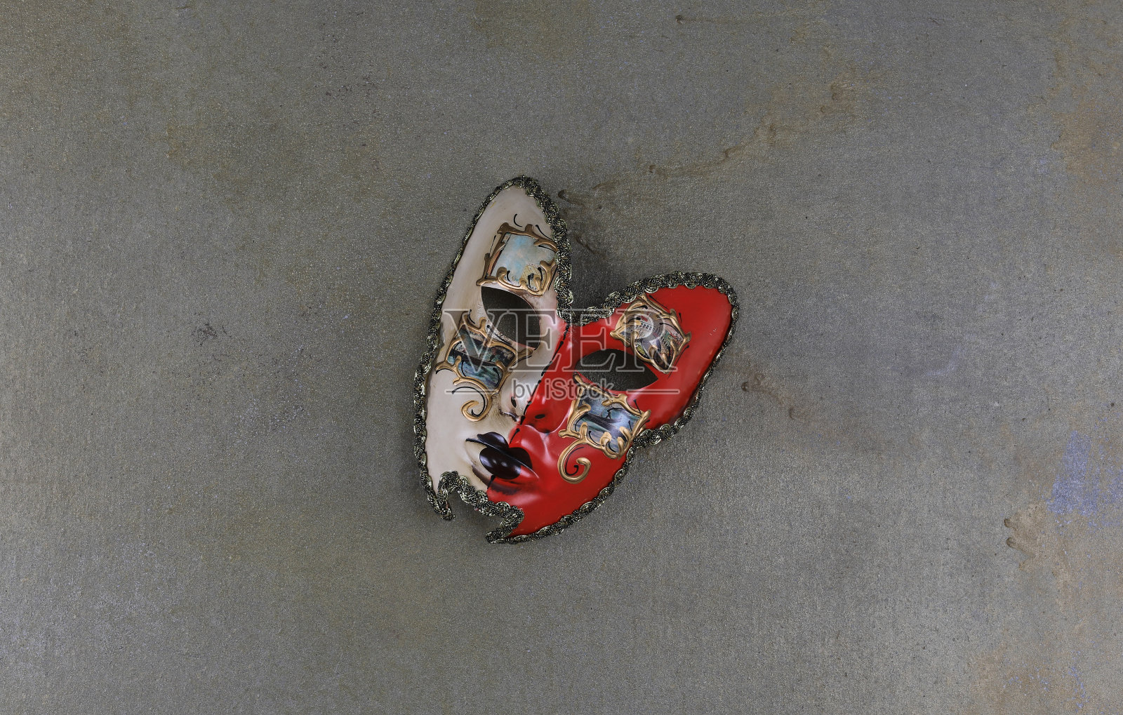 中世纪威尼斯狂欢节面具的旧背景照片摄影图片