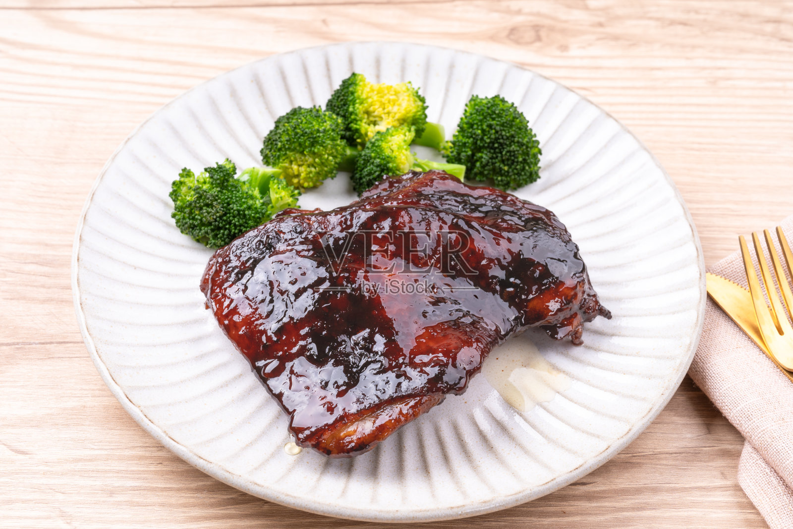 蜜煮鸡腿(鸡腿叉烧)照片摄影图片