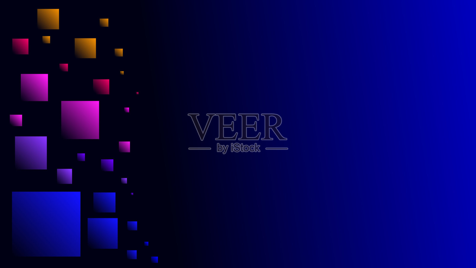 多色梯度正方形艺术几何夜间梯度蓝色背景插画图片素材