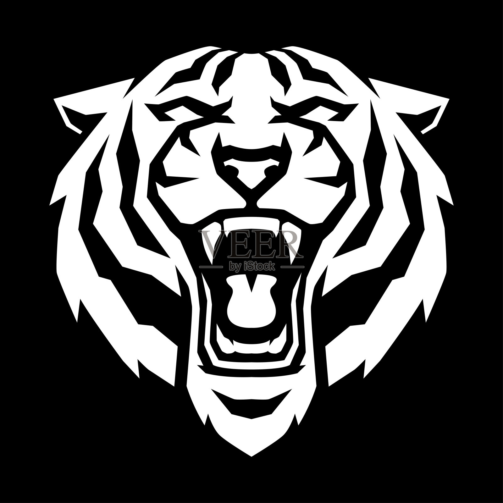 虎头简洁的标志设计插画图片素材