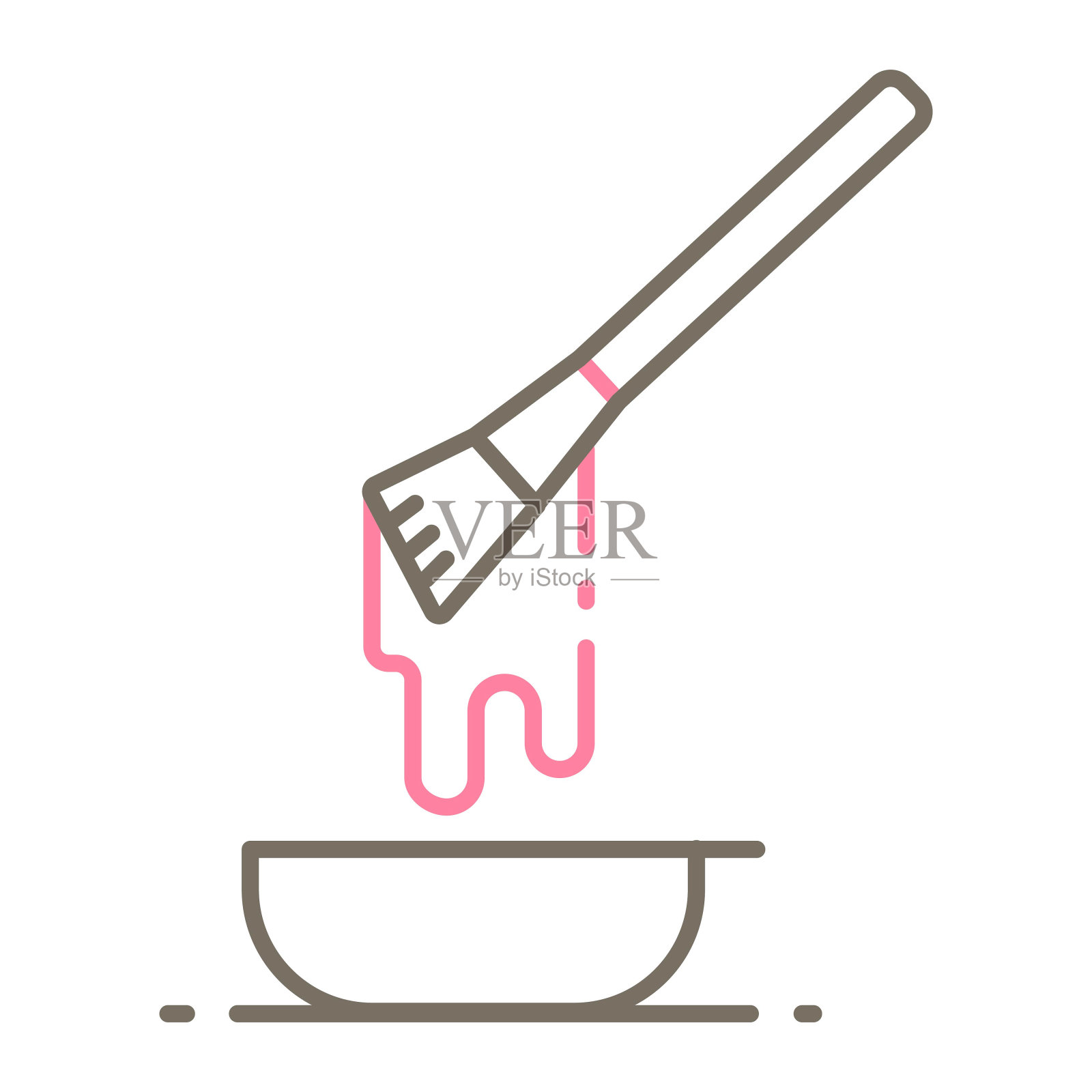 树脂和染料图标。说明指甲艺术，染发，美容增强。插画图片素材