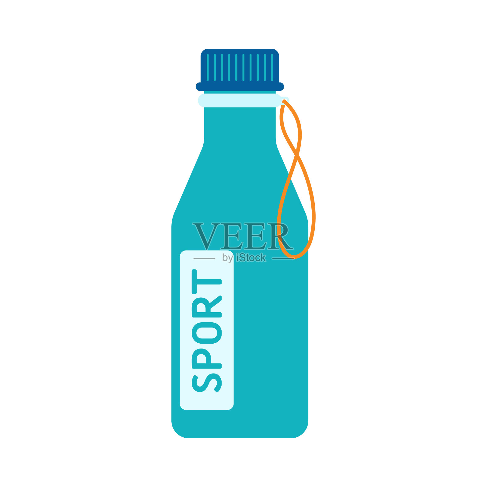 运动瓶水烧瓶水。运动水瓶矢量插图彩色插画图片素材