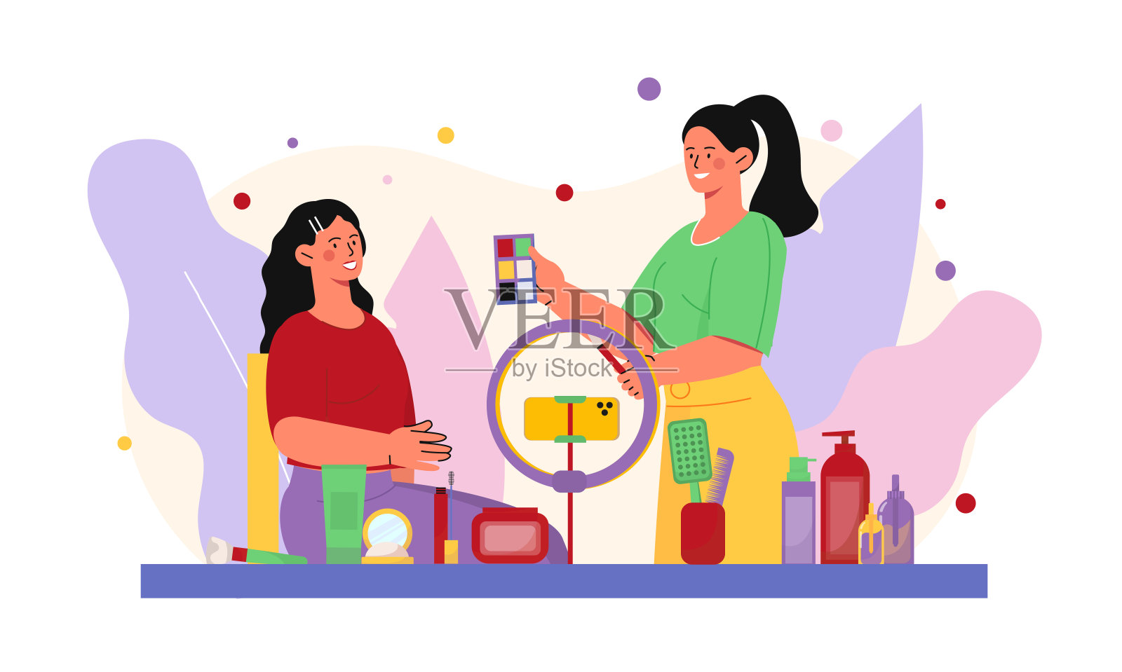 化妆博客女性矢量概念插画图片素材