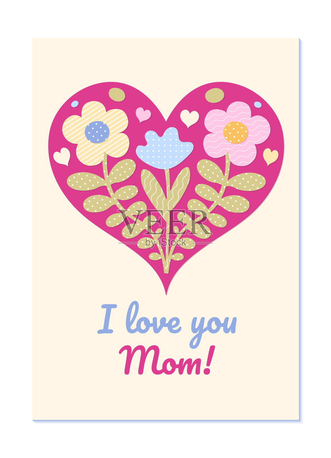 母亲节贺卡快乐插画图片素材