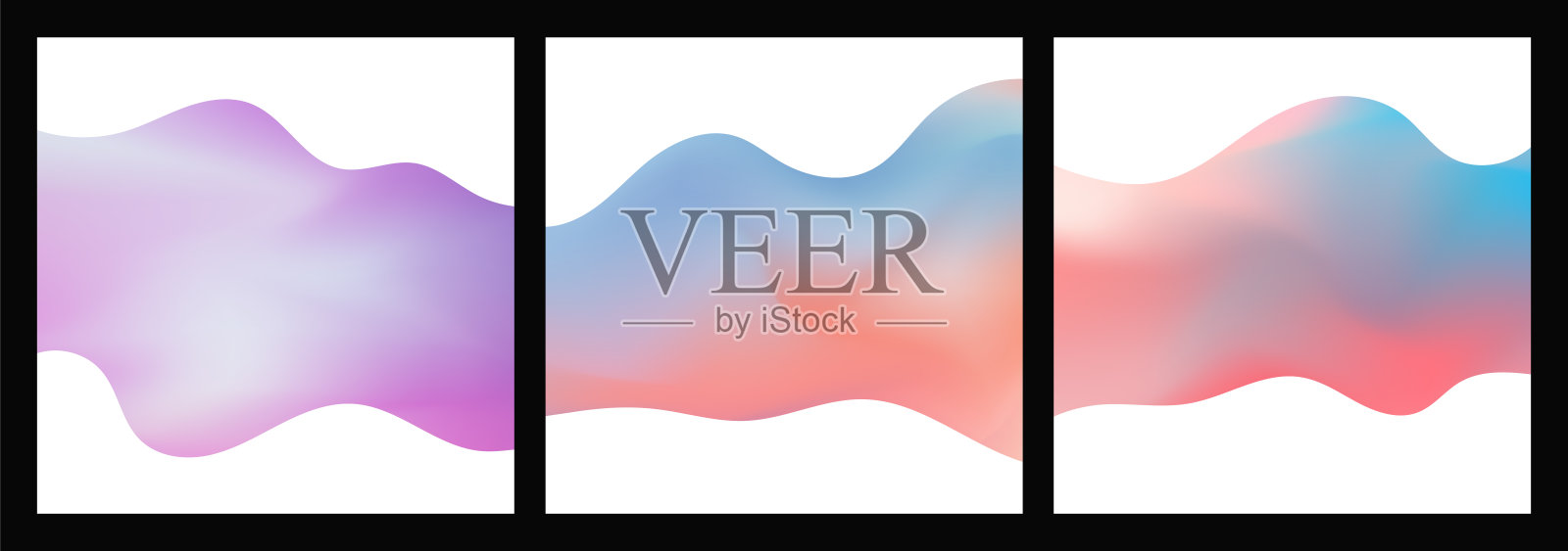 一组模糊的粉红色渐变颜色抽象的背景插画图片素材