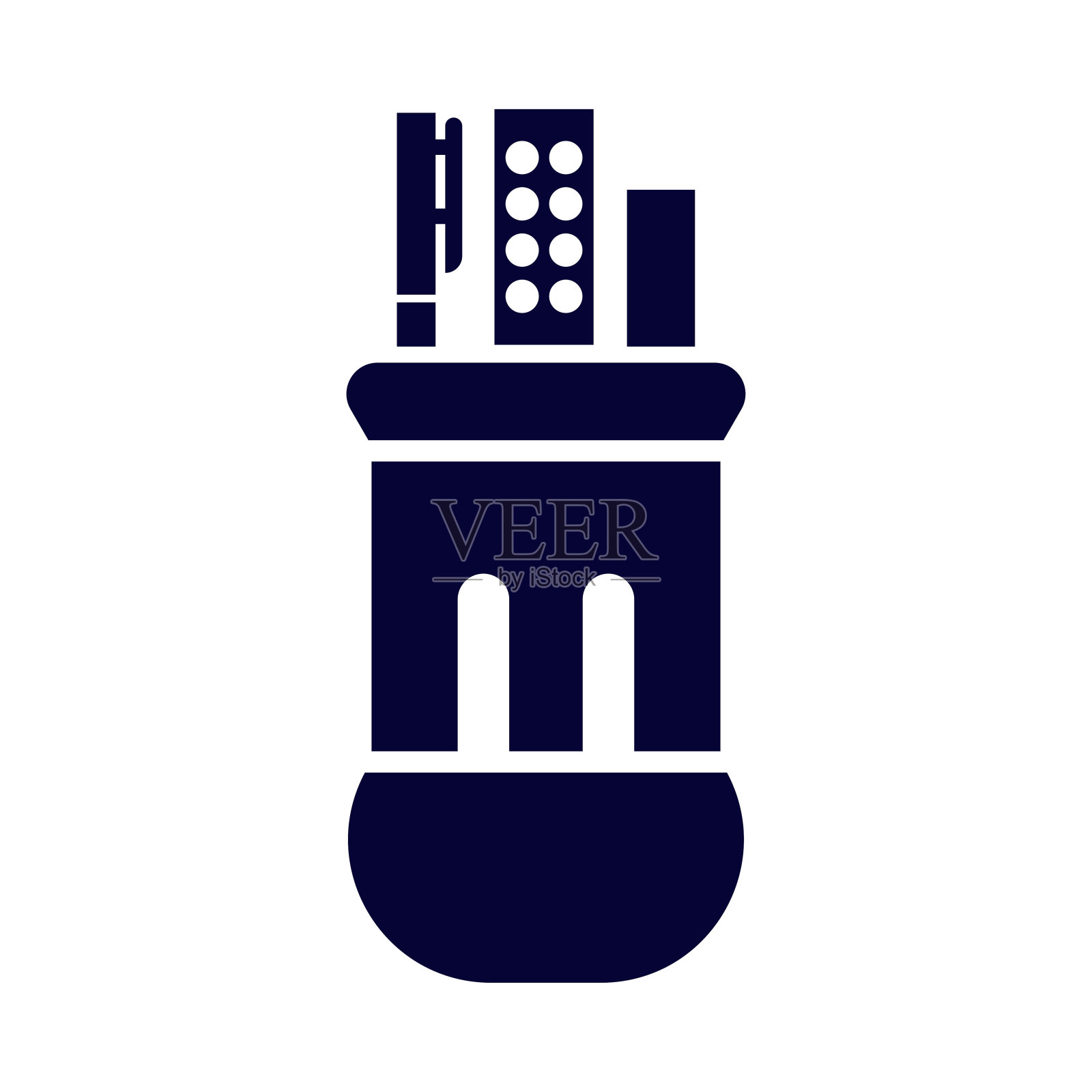 笔，持有人，规模，铅笔，锅，笔罐，尺子，笔筒图标插画图片素材