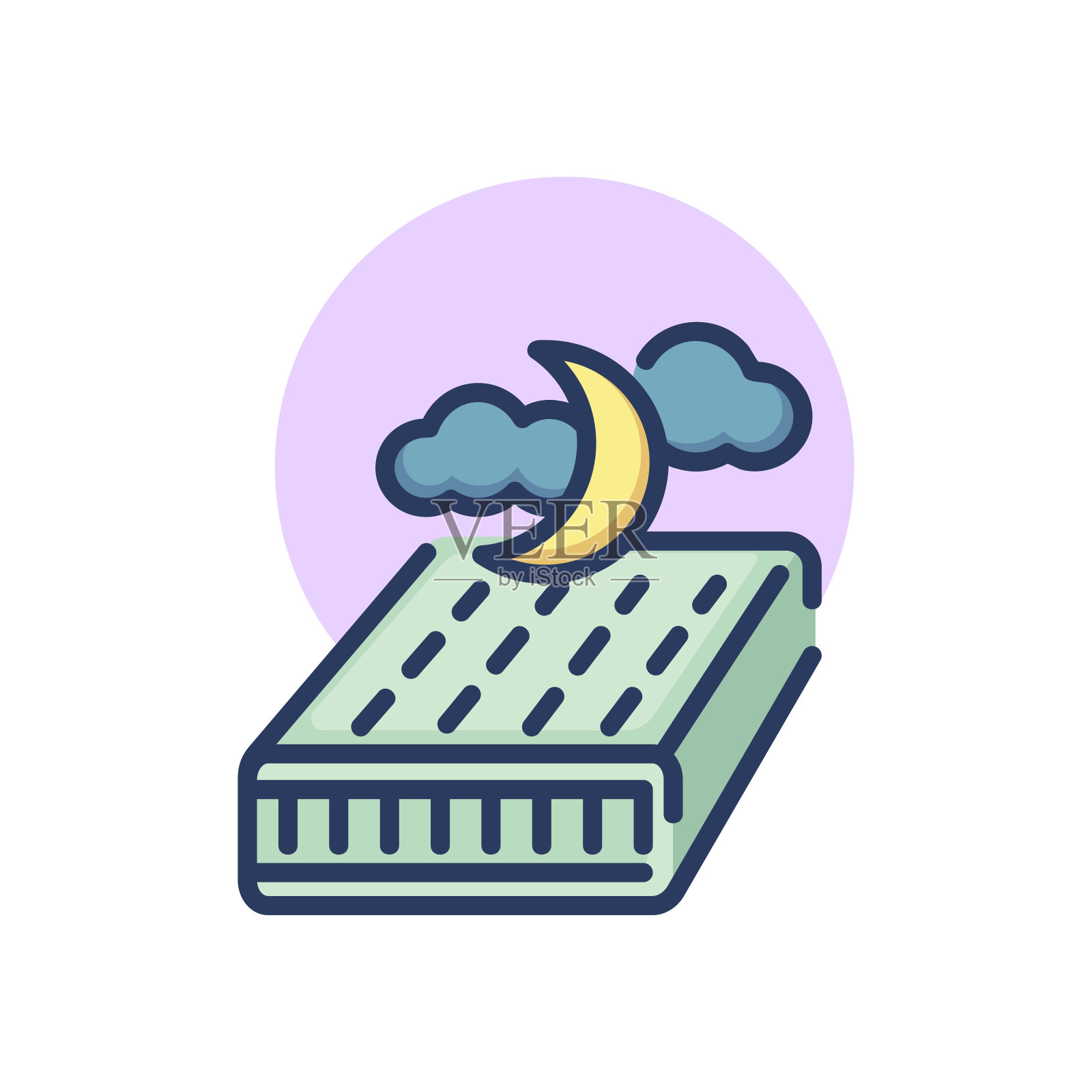 软床垫细线图标插画图片素材