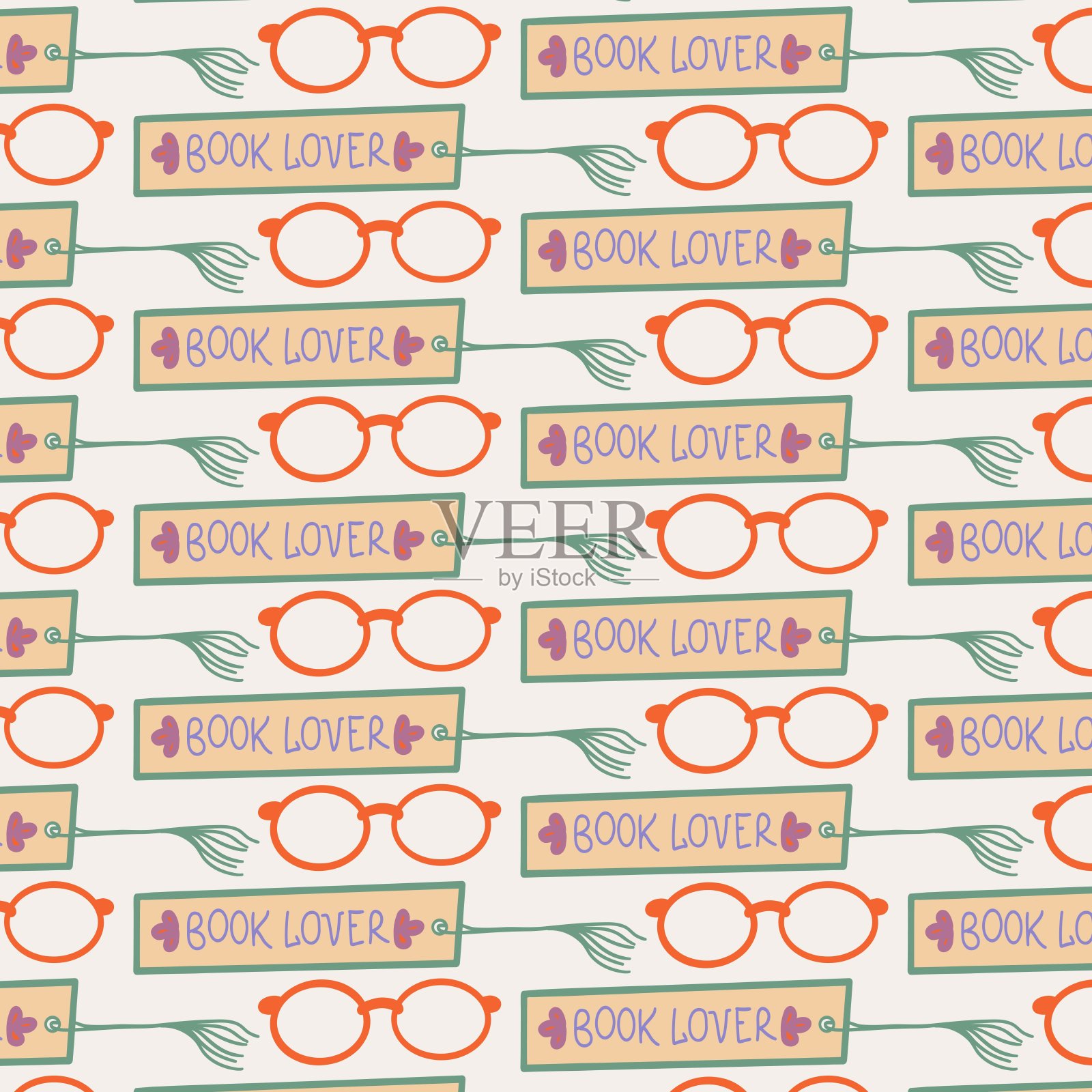 无缝模式和矢量眼镜图标平面风格插画图片素材