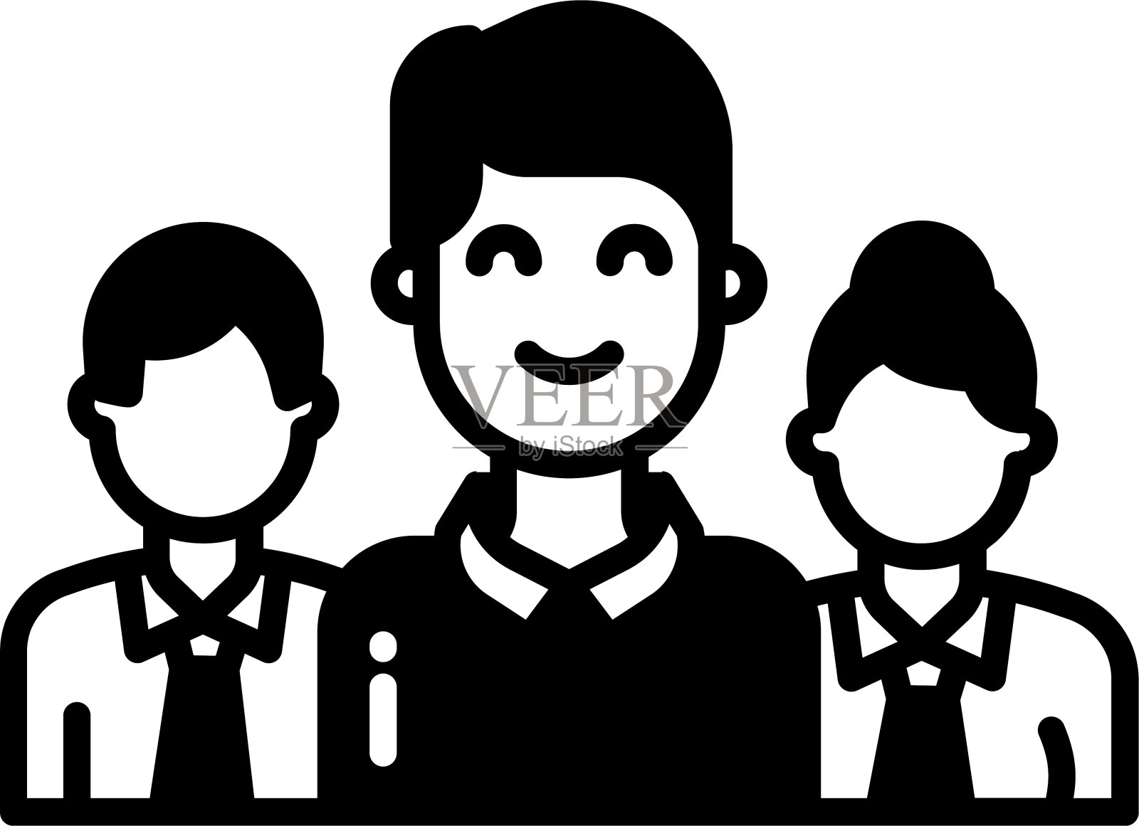 队人字形和线矢量插图插画图片素材