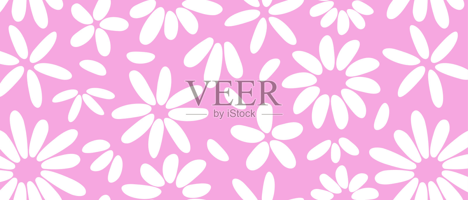 可爱的花朵无缝图案，春天的花朵背景，时髦的洋甘菊印花，卡通夏季雏菊粉彩纺织品纹理。抽象朴素向量插画图片素材