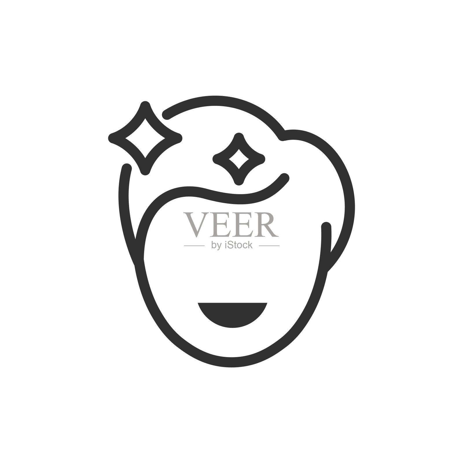 一个快乐的人。轮廓。美容增强，线性图标。图像编辑工具。线条可编辑的笔画插画图片素材