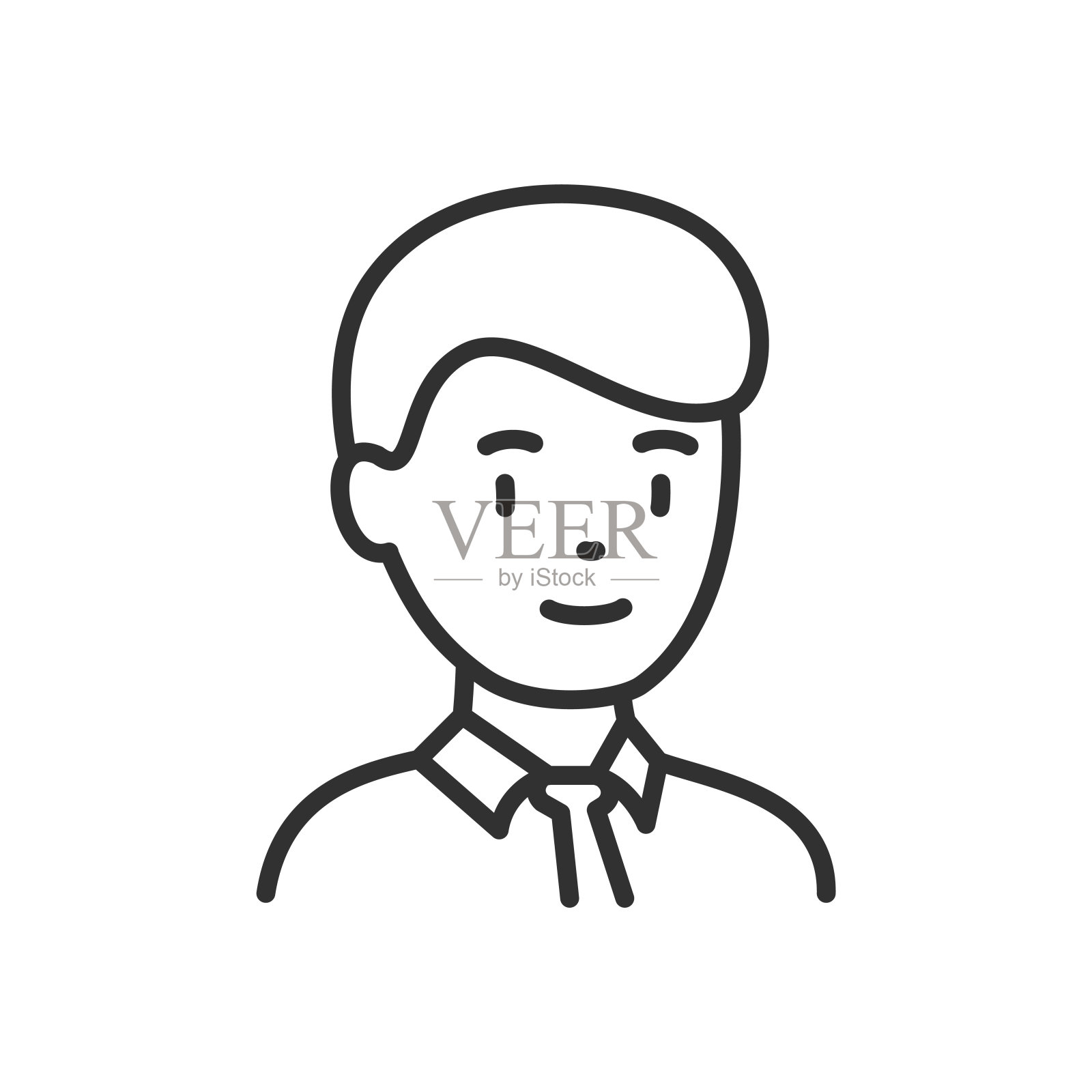 穿衬衫打领带的男人，线性图标。《阿凡达》。线条可编辑的笔画插画图片素材