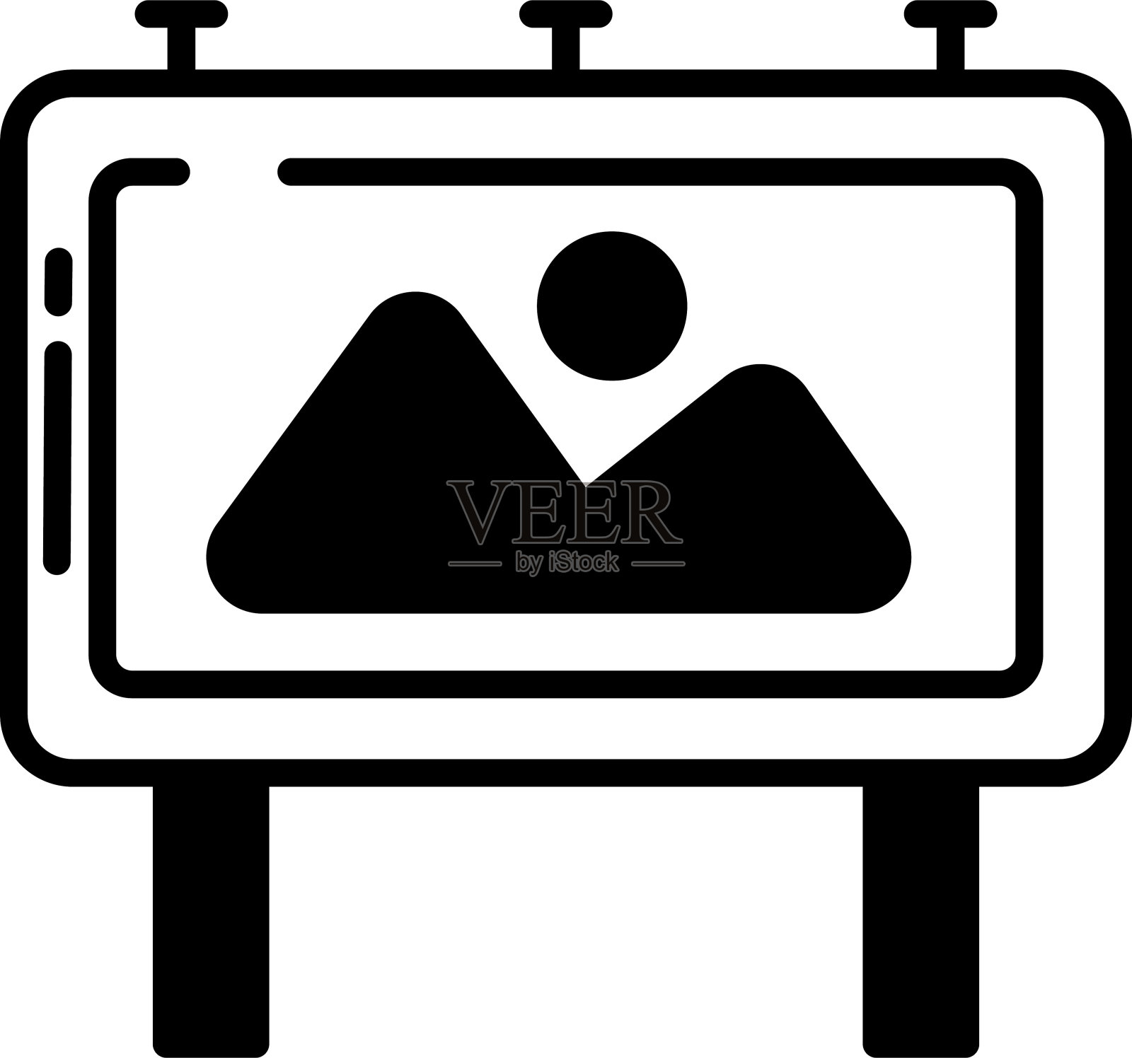 广告牌字形和线矢量插图插画图片素材