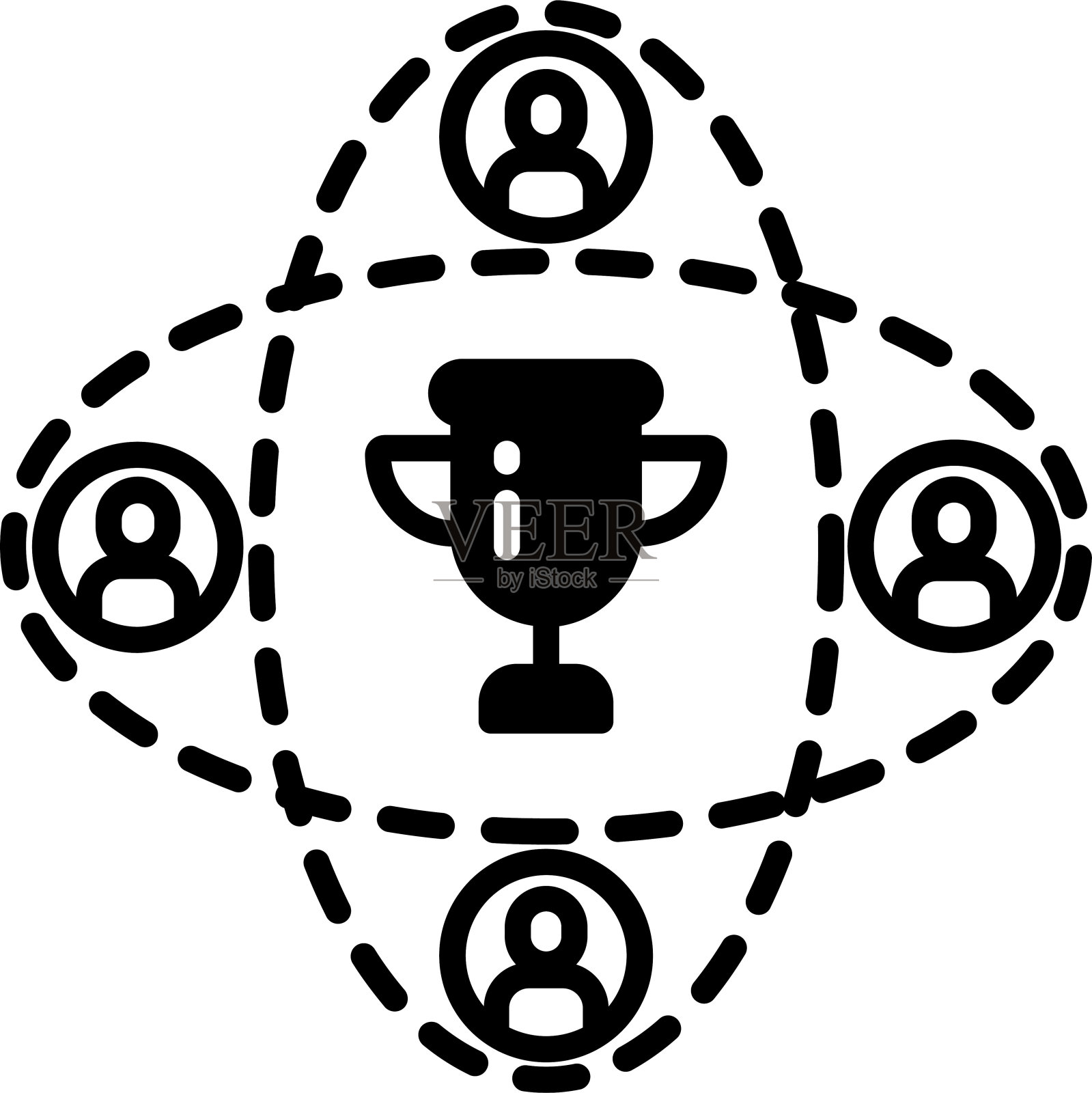 成功字形和线矢量插图插画图片素材