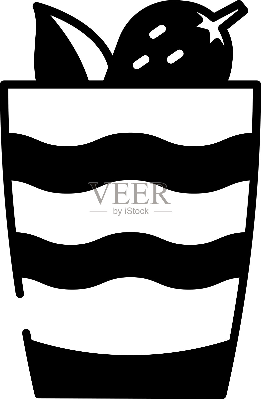 提拉米苏小象形和线矢量插图插画图片素材