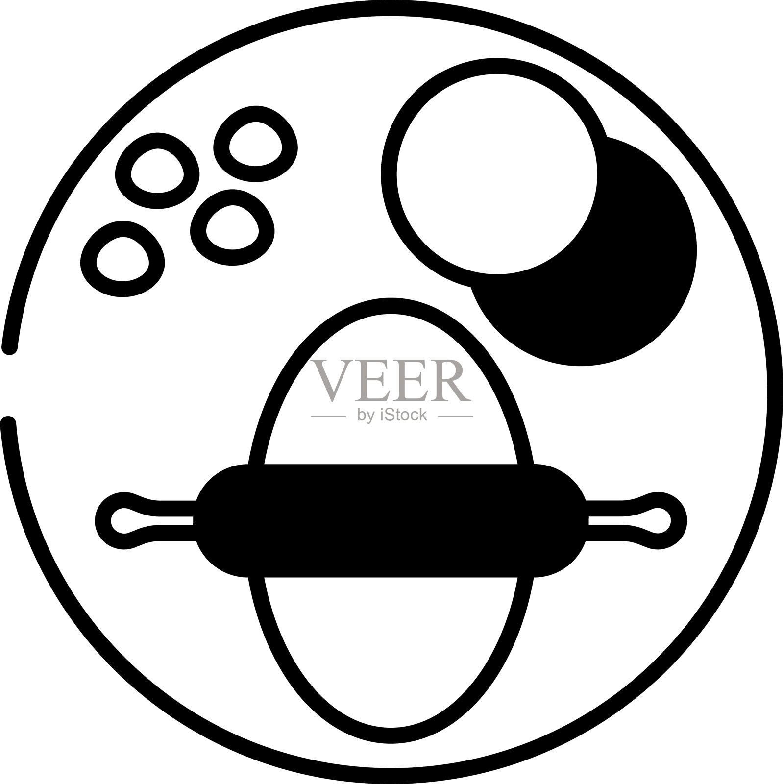 面团制作字形和线矢量插图插画图片素材