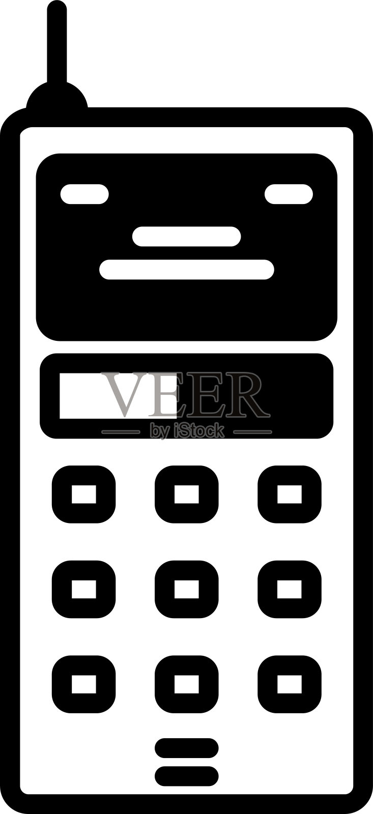 键盘手机字形和线矢量插图插画图片素材