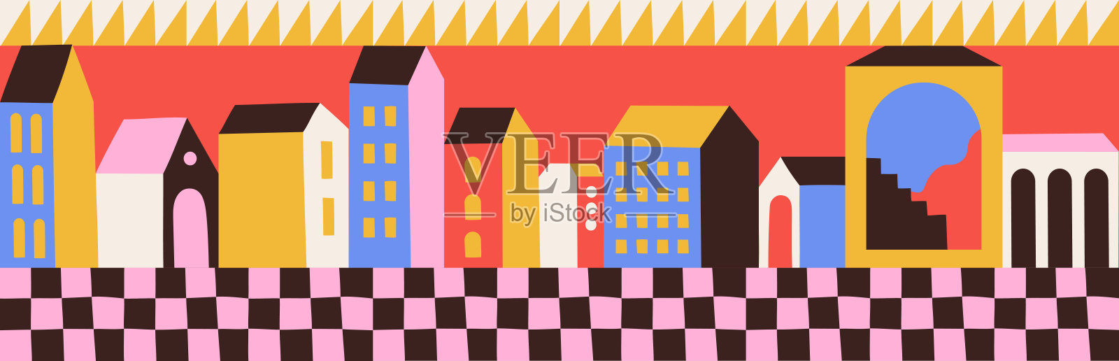 矢量插图在简单的手绘和油布风格-自然印刷，海报或标志设计模板-春天插图-鸟和花插画图片素材