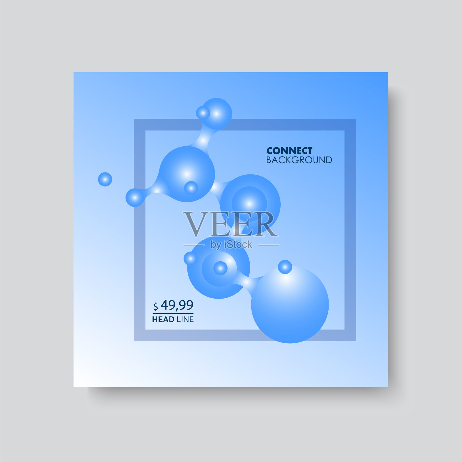 横幅上的分子。矢量设计模板。科研理念插画图片素材