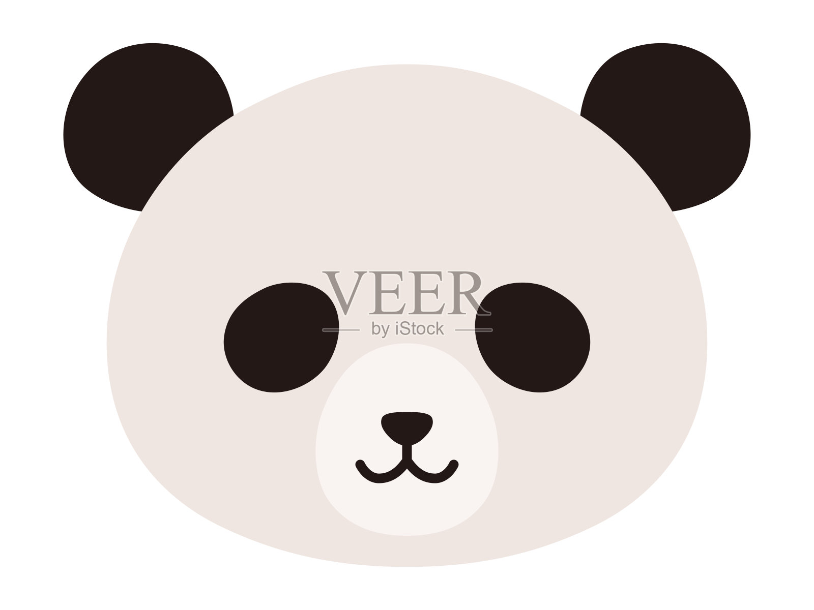 可爱的熊猫脸矢量插图插画图片素材