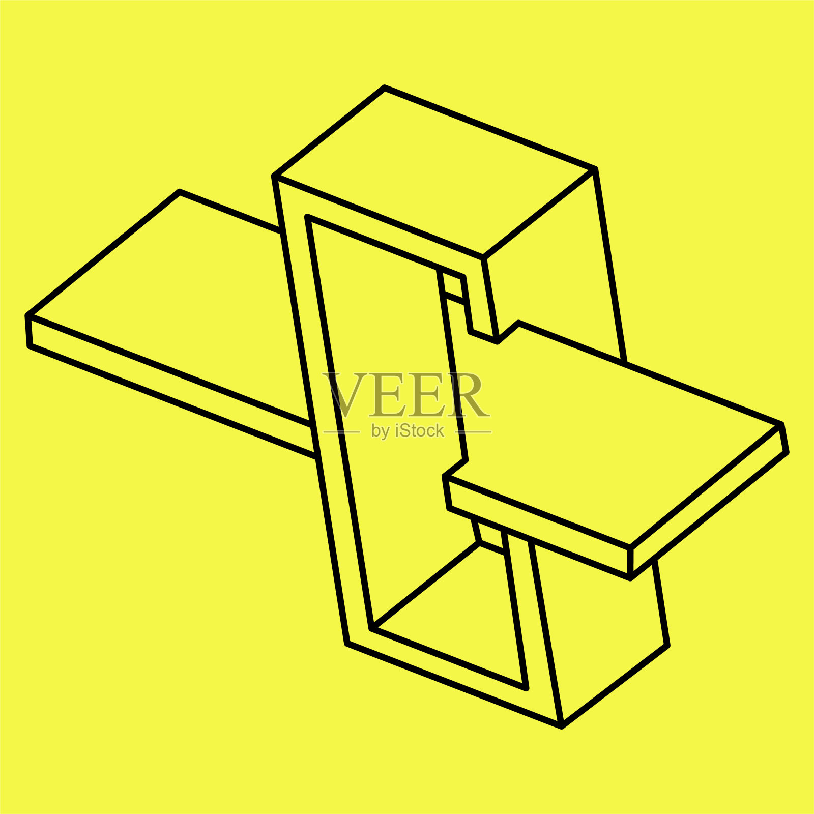 不可能的形状。网页设计元素。视错觉对象。行设计。几何数据。插画图片素材