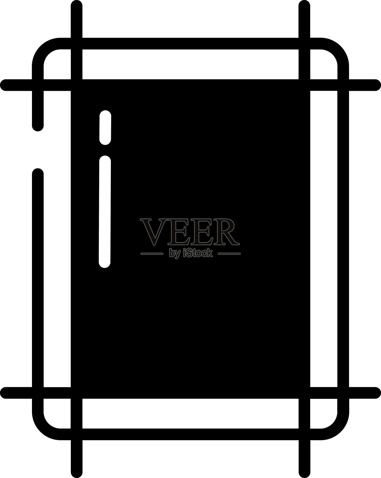 冰箱磁铁字形和线矢量插图插画图片素材