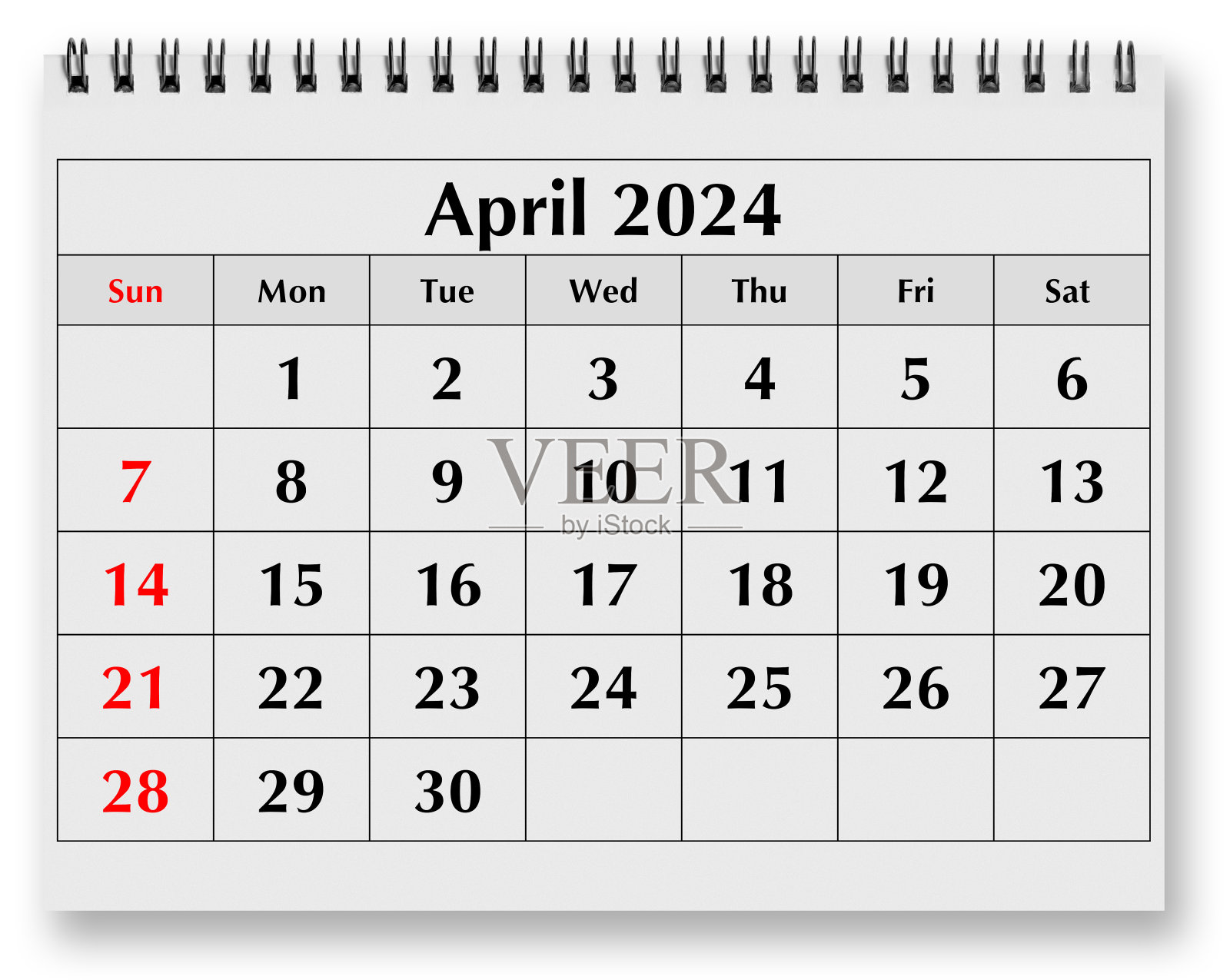 年度月历页- 2024年4月照片摄影图片