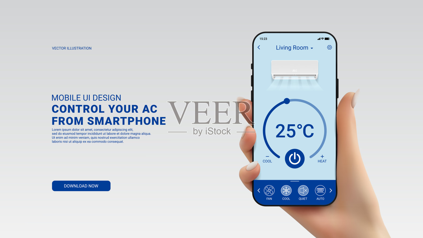 空调手机应用模板插画图片素材