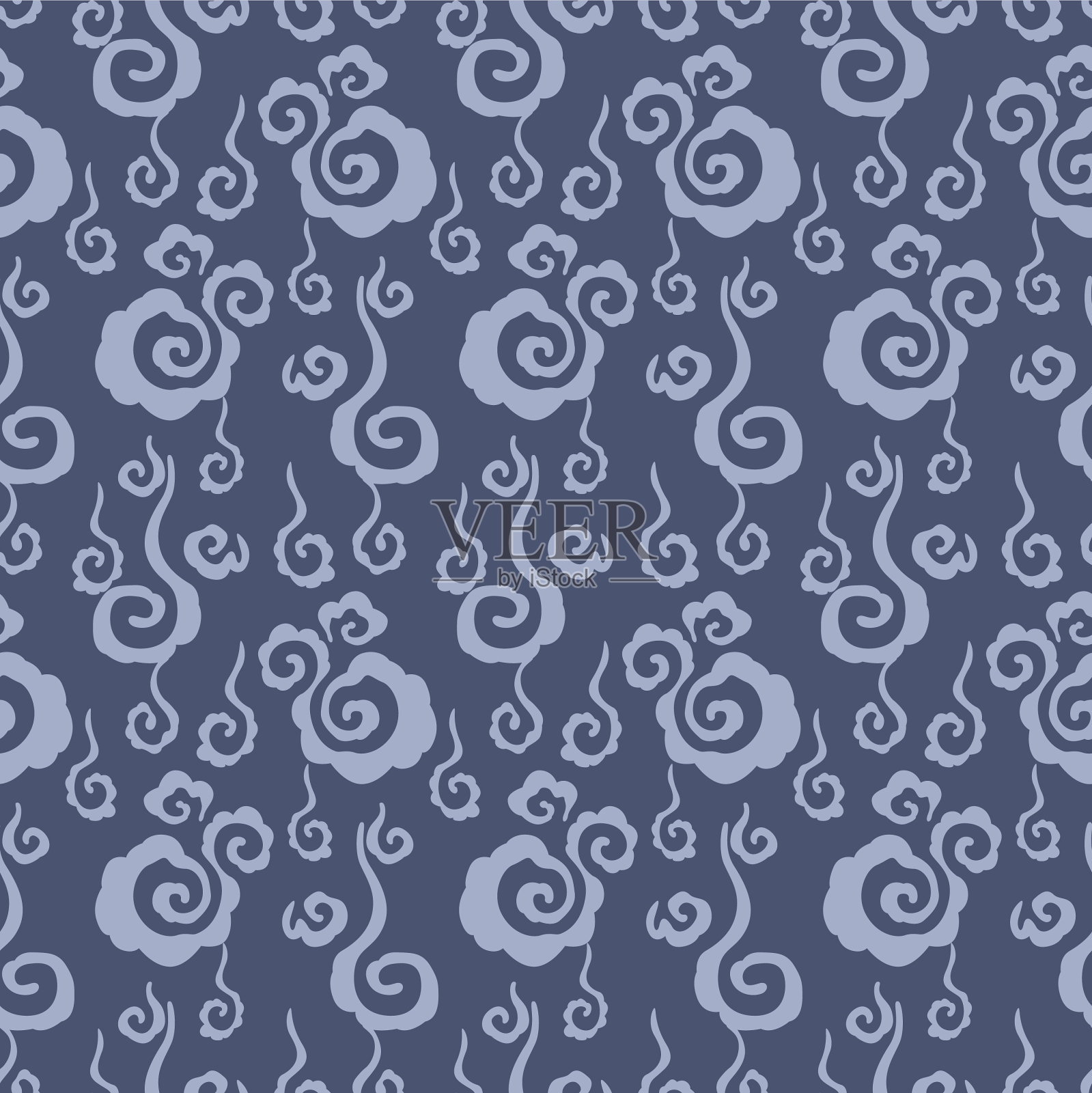 日本艺术云图案矢量无缝图案插画图片素材