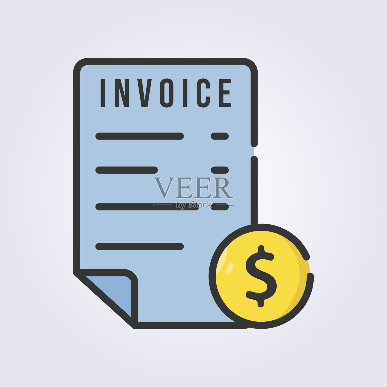 彩色轮廓发票图标标志矢量插图设计插画图片素材