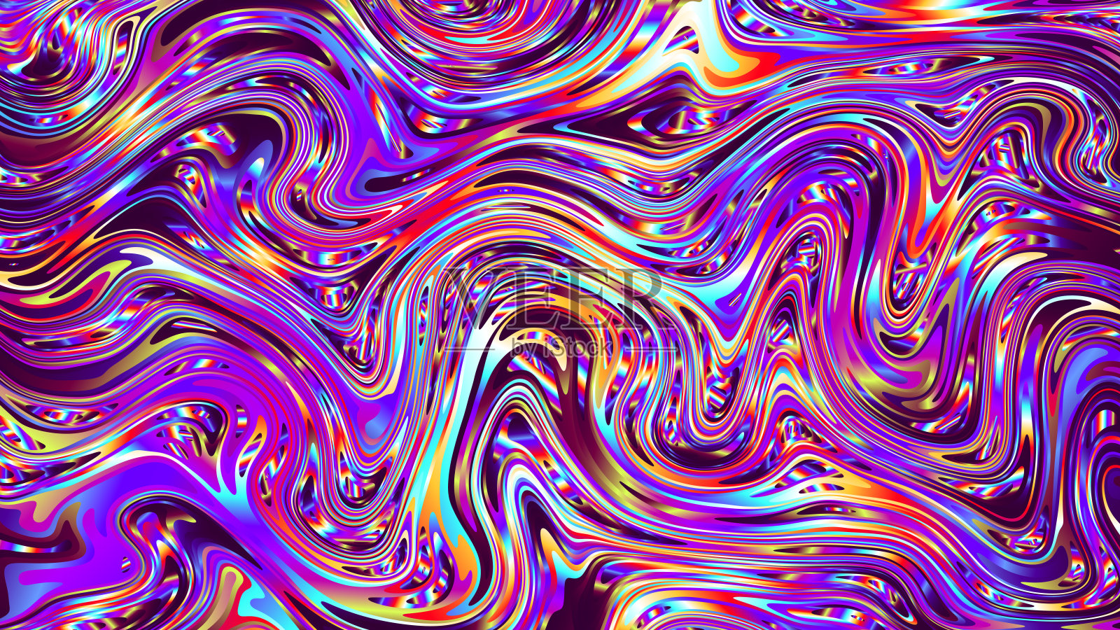 混合全息金属液体大理石花纹漆插画图片素材