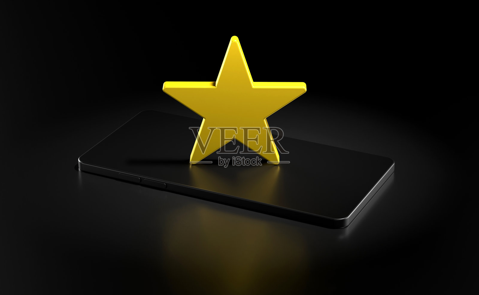 手机和星形图标照片摄影图片