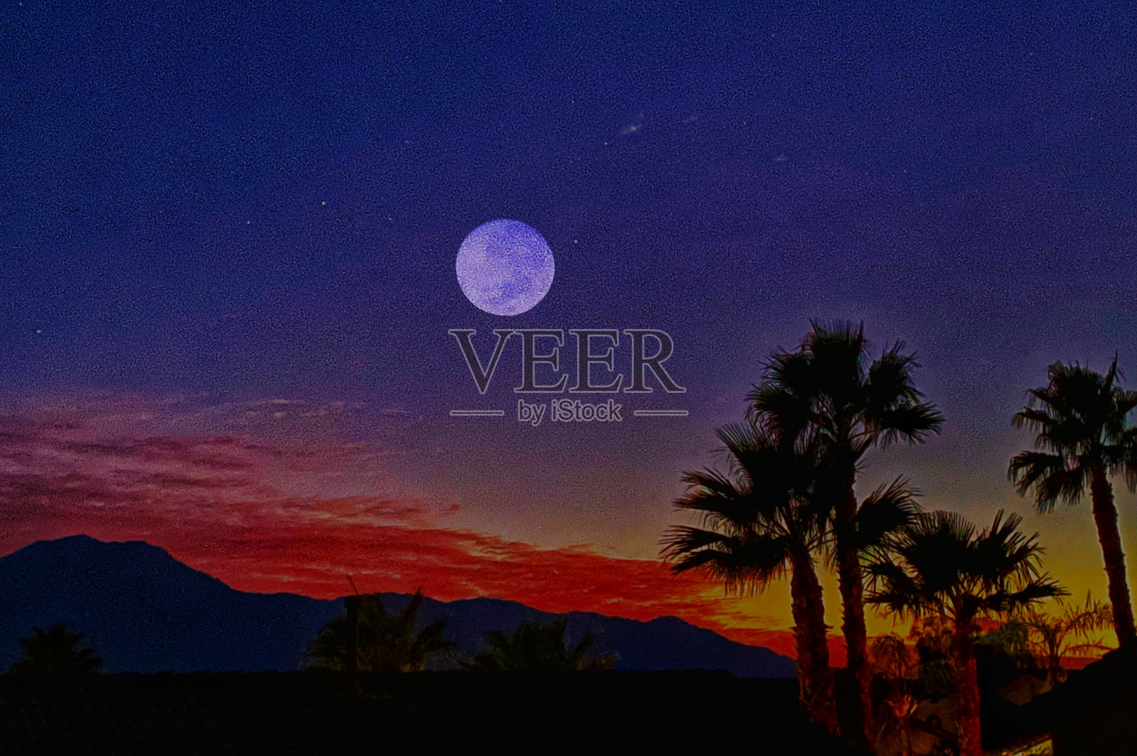 日落时的月亮照片摄影图片