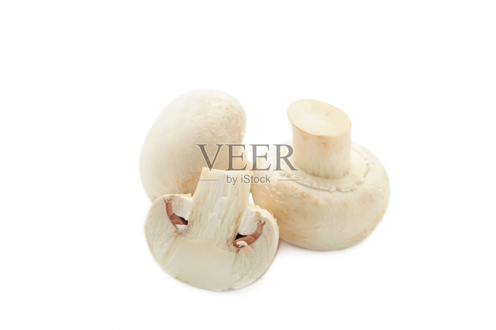 新鲜的香菇，孤立在白色背景上照片摄影图片