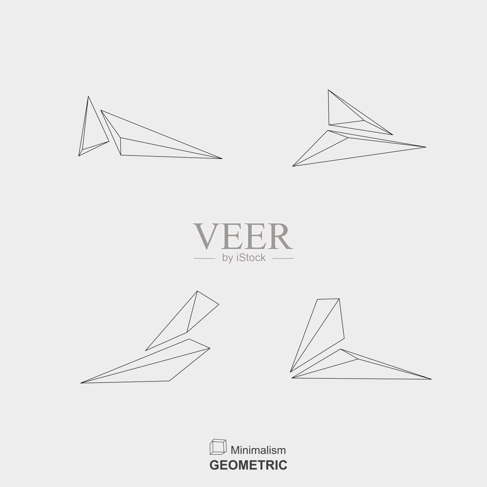 一套极简三角形组图案的设计插画图片素材