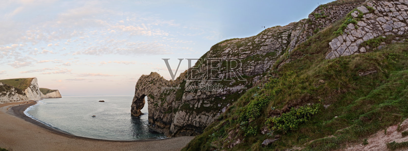 英国景观全景和英国杜德尔门海滩海景照片摄影图片