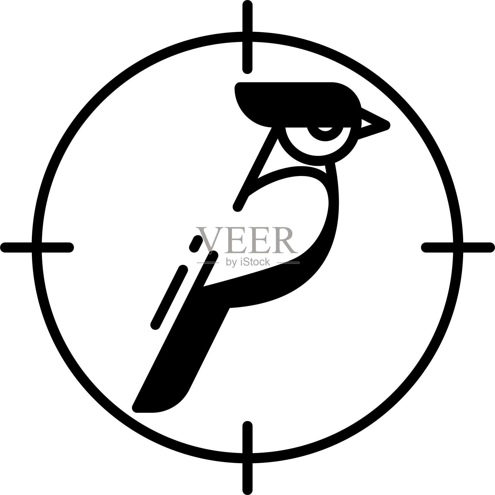 鸟类字形和线矢量插图插画图片素材