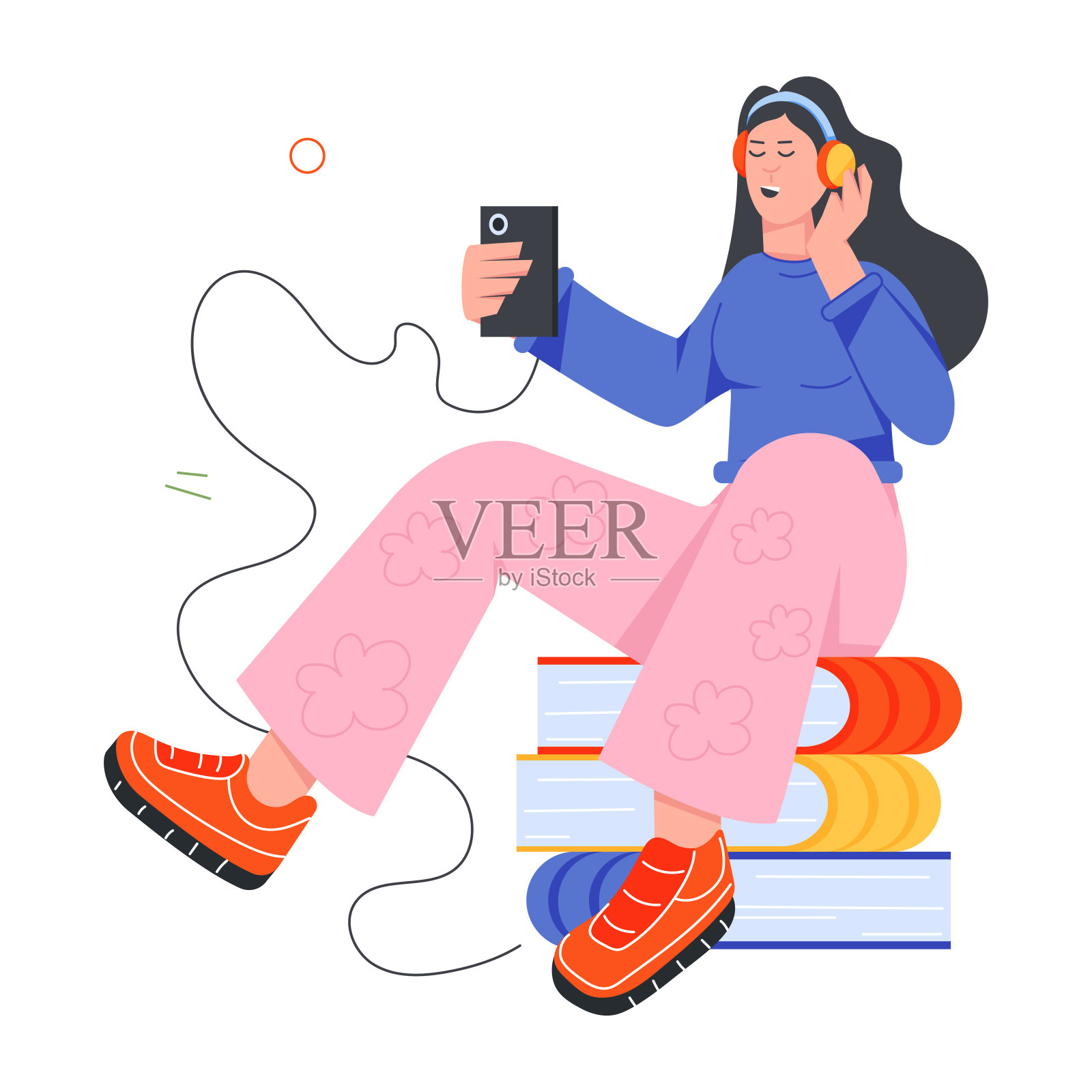 摇滚乐队平面人物图标插画图片素材