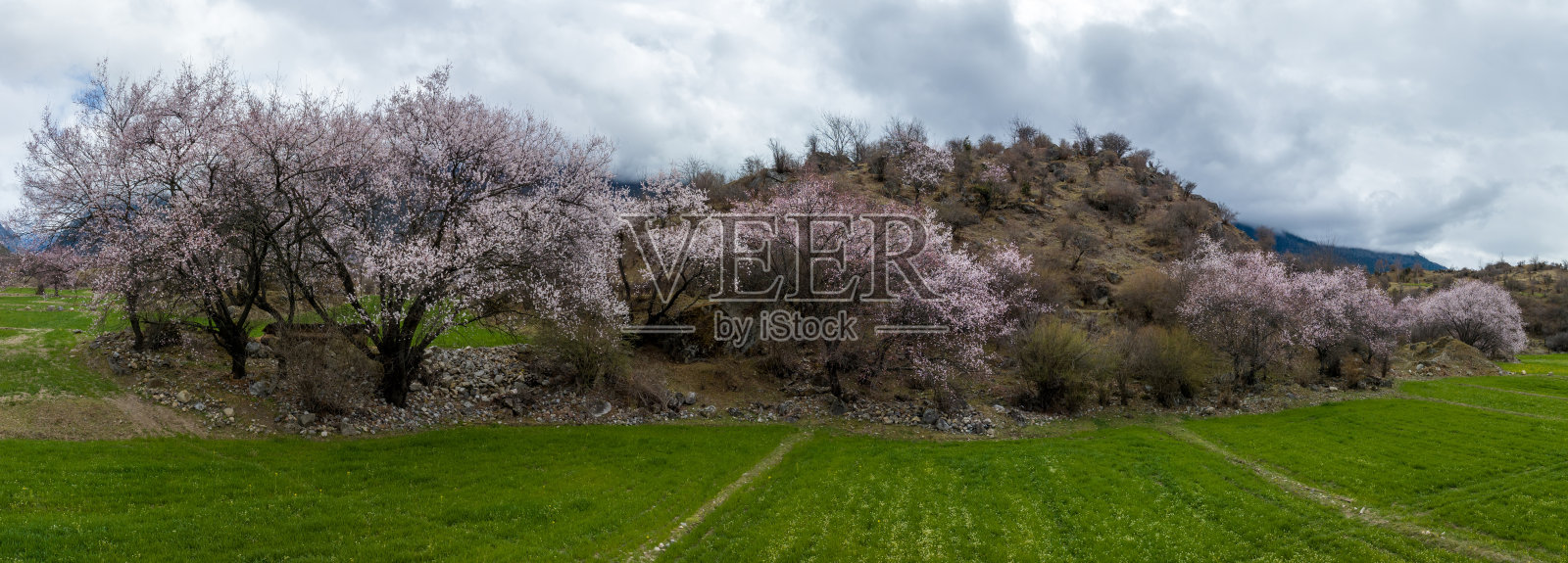 中国西藏春季鸟瞰图照片摄影图片