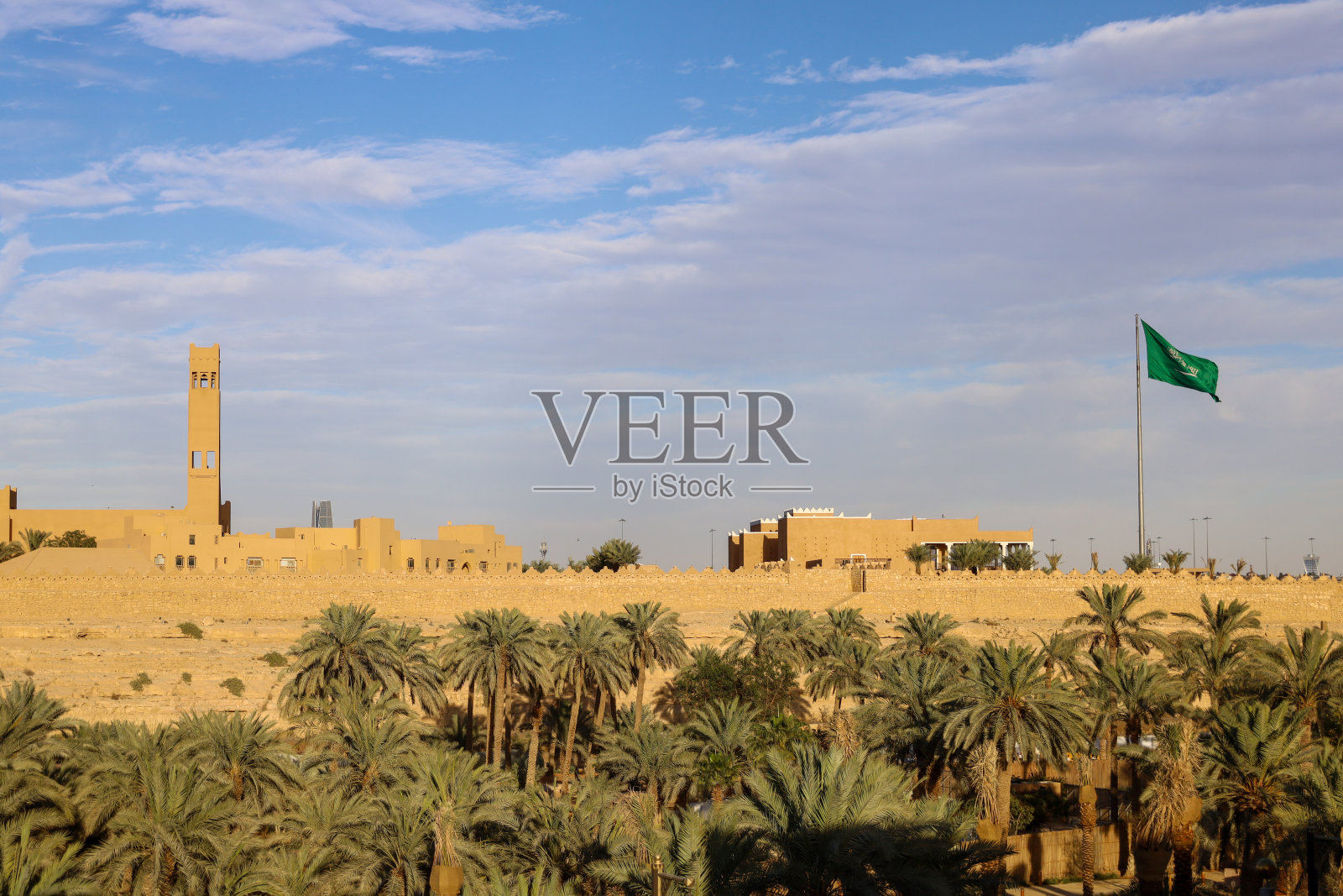 沙特阿拉伯利雅得 - 迪里耶旧都。图赖夫的迪里耶遗址 - 沙特文化。国庆日照片摄影图片