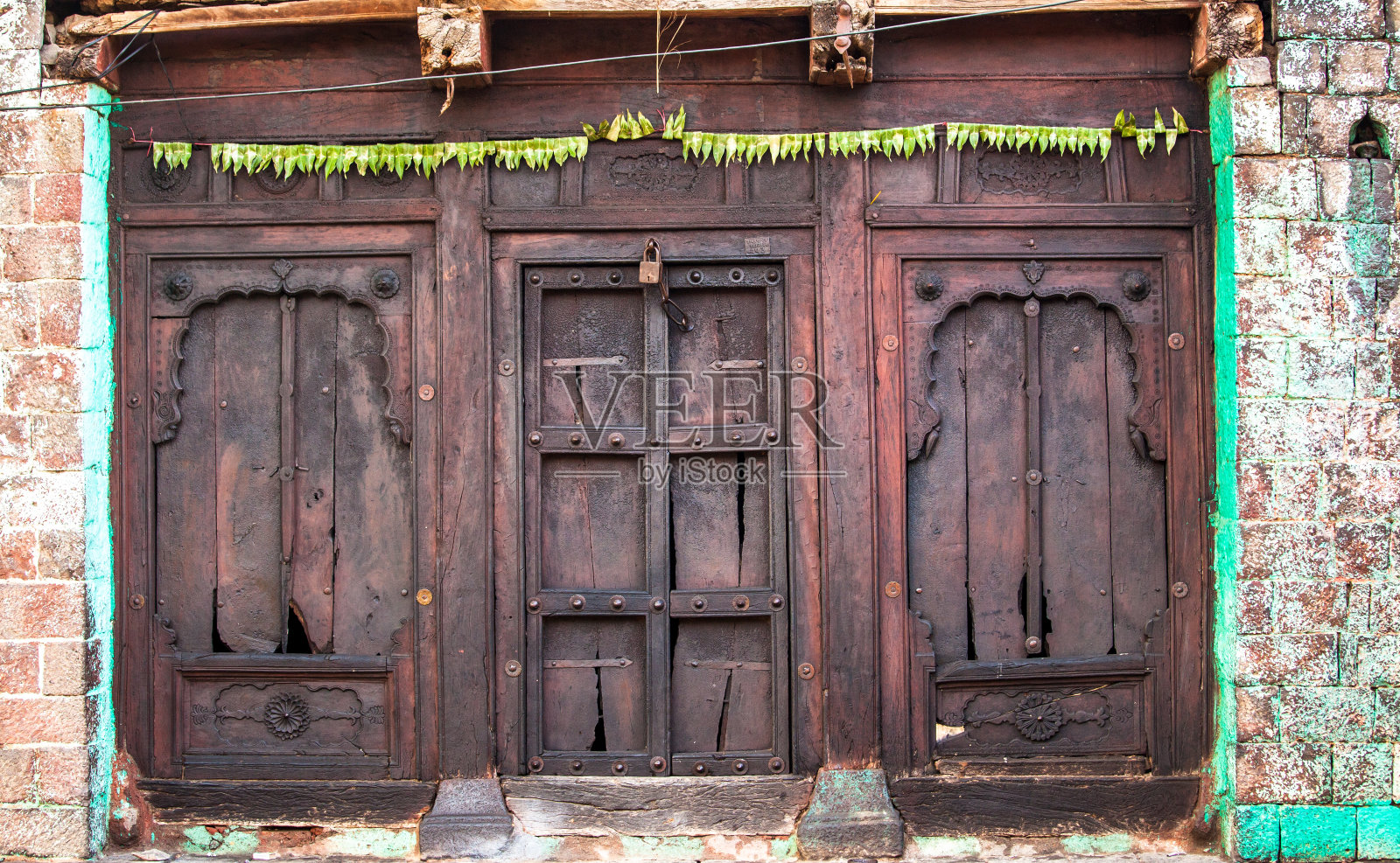 印度房子的古色古香的门照片摄影图片