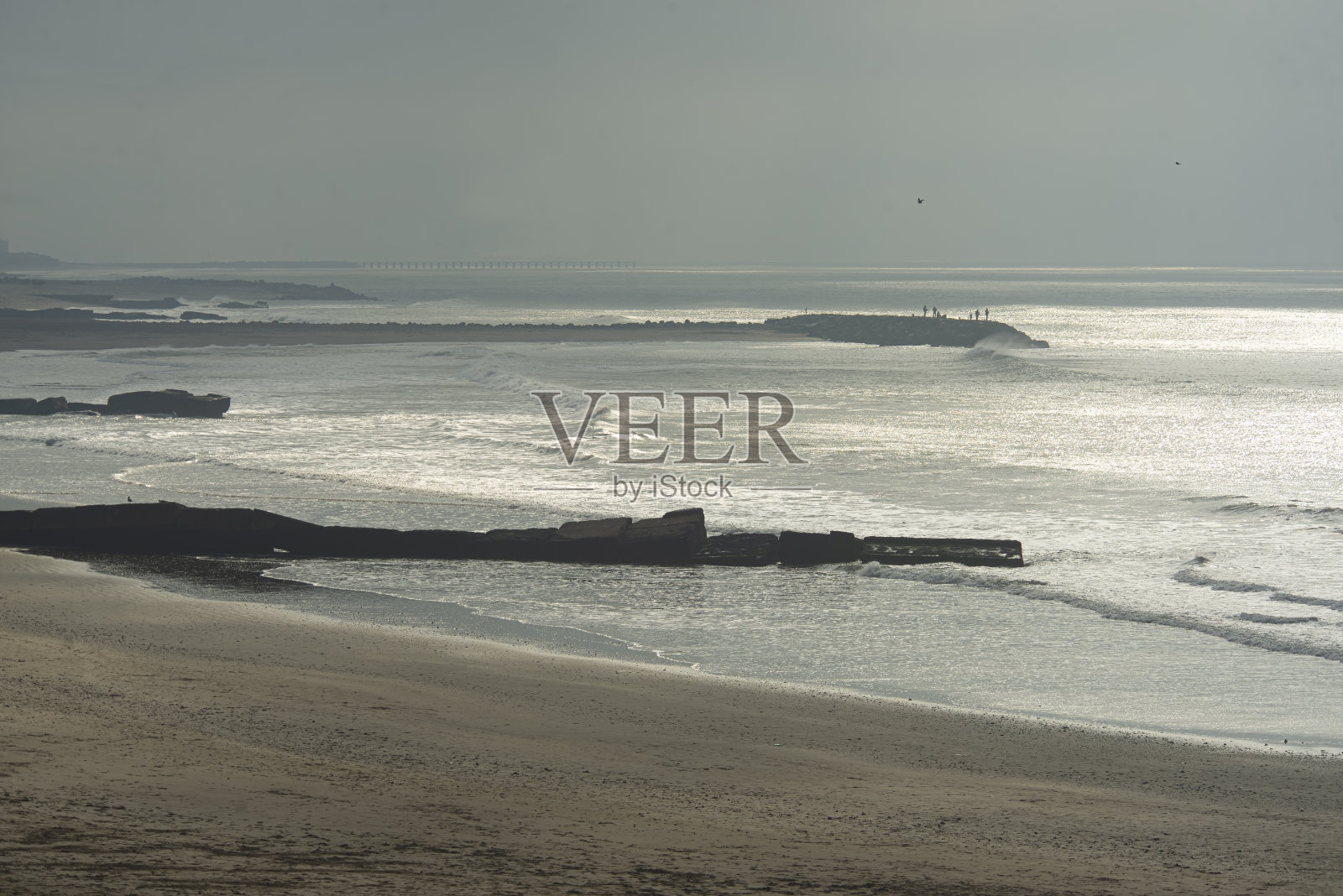 海洋景观圣克拉拉德尔玛海滩，布宜诺斯艾利斯，阿根廷照片摄影图片