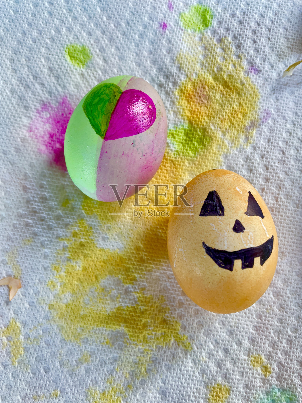 心形和杰克灯复活节彩蛋照片摄影图片