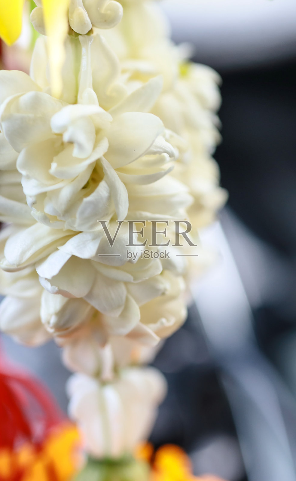 美丽的茉莉花花环供朝拜照片摄影图片