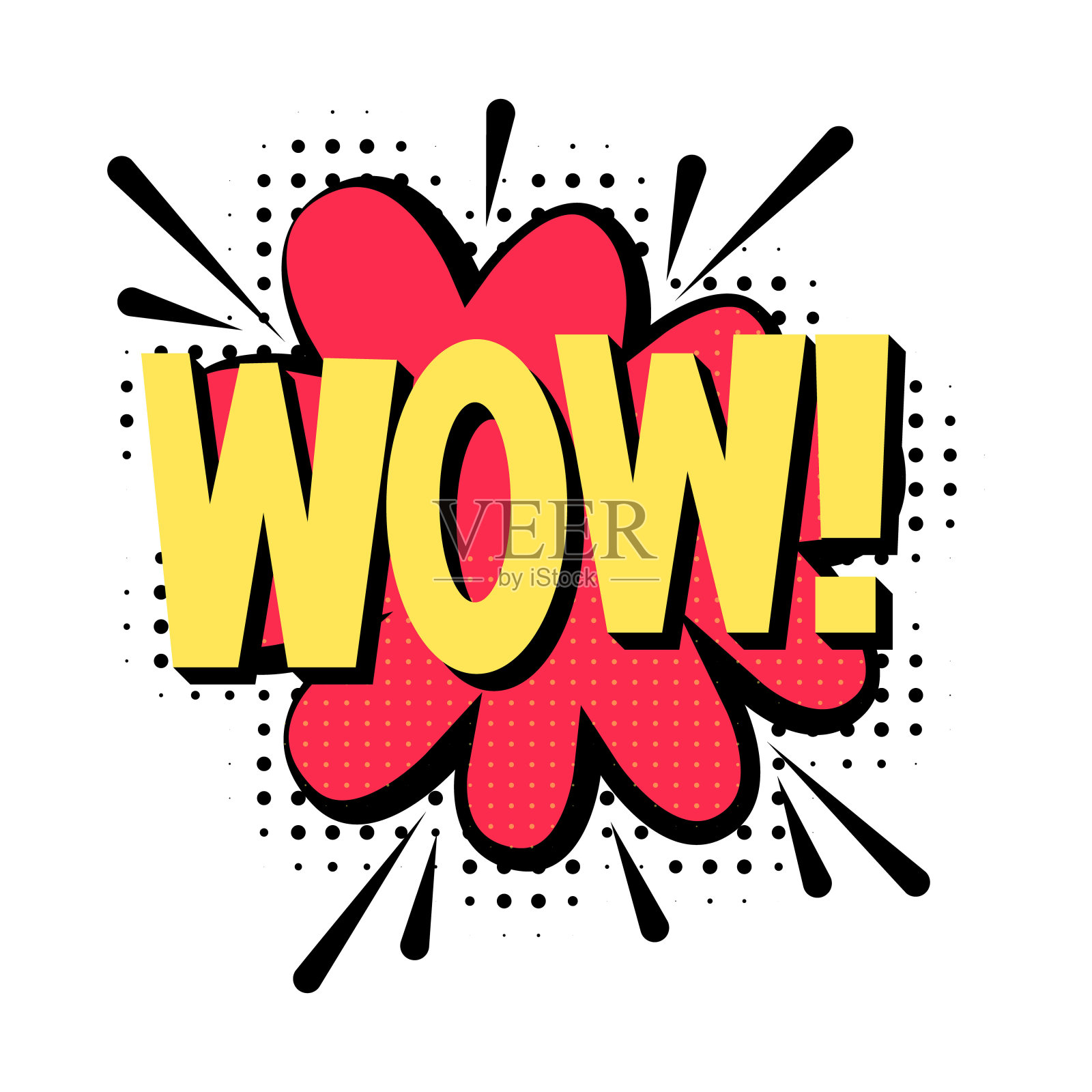 带文字的搞笑语音泡泡哇。矢量图插画图片素材