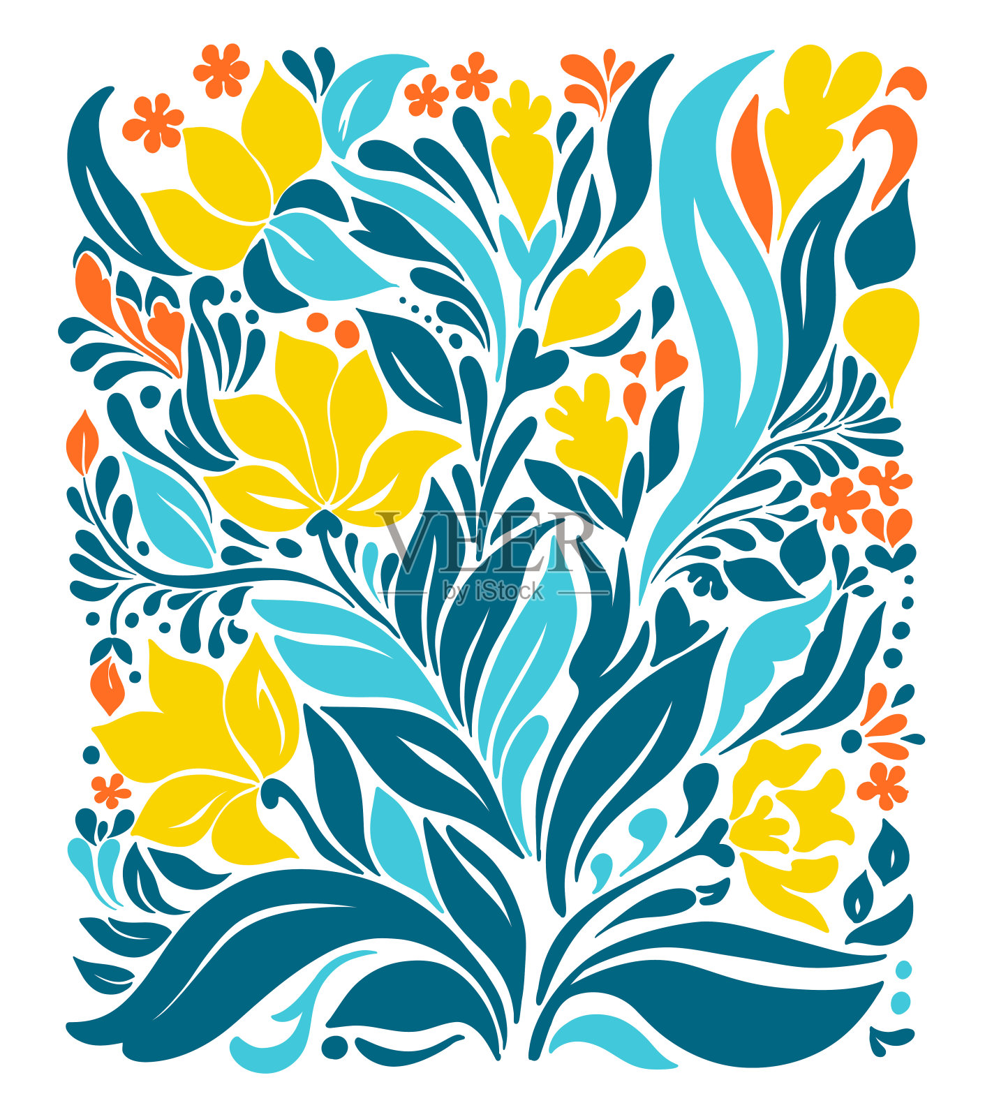 抽象手绘矢量图形，绘制民间groovy插画花groovy Y2K集。矢量海报在时尚的复古迷幻风格。审美嬉皮。少女可爱的设计插画图片素材